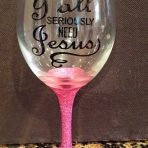 Glitter Stemmed Wine Glass – Customized